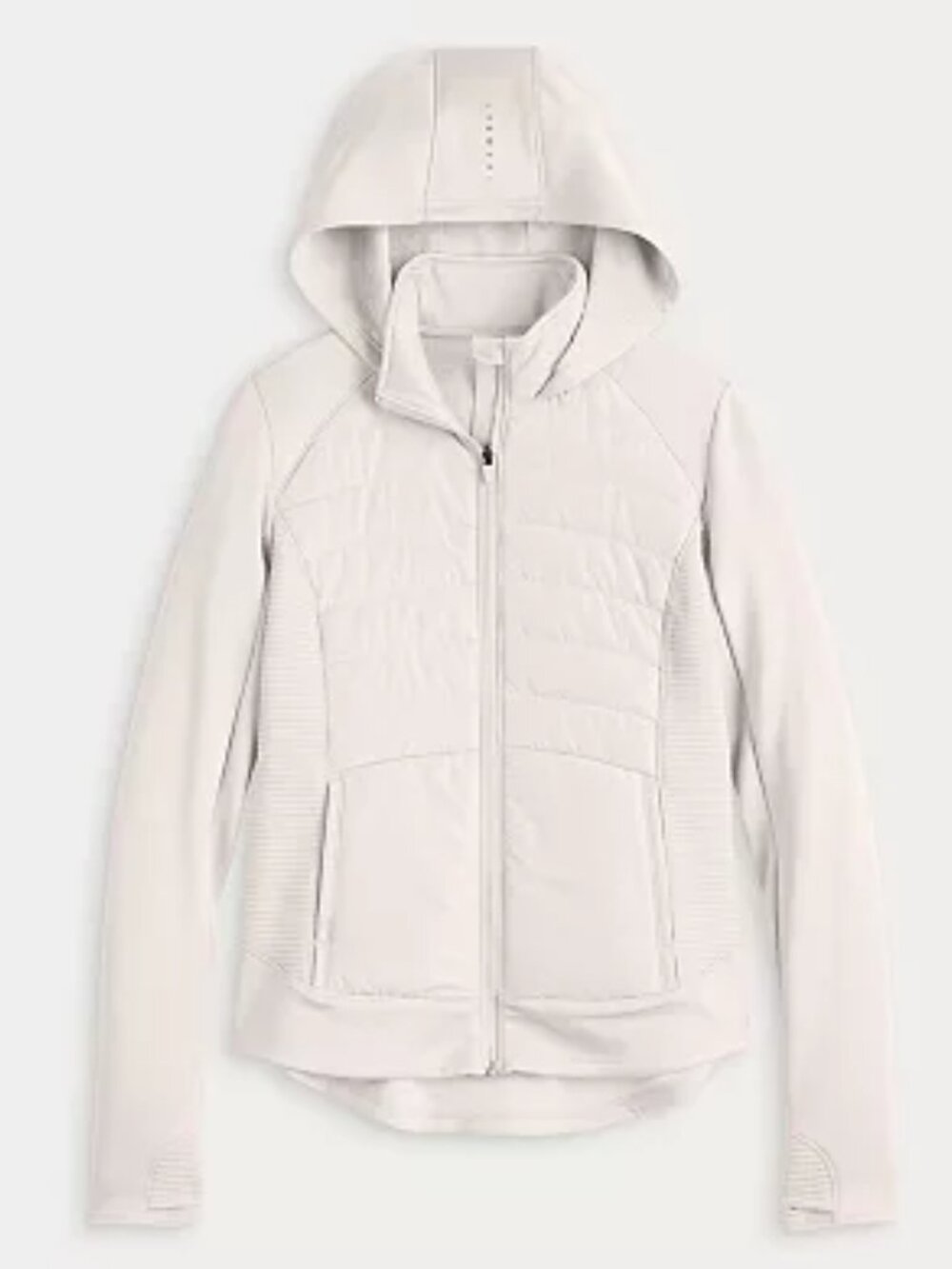 Women's Tek Gear Hooded Mixed-Media Jacket, Ivory, XL